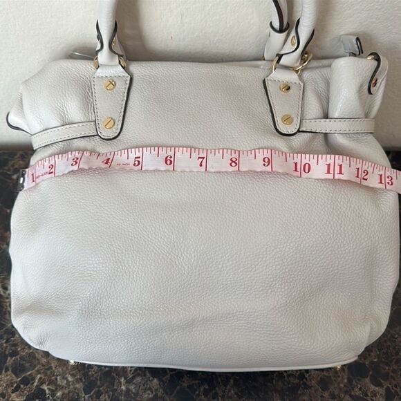 New Michael Kors Megan Large Vanilla Satchel Crossbody - Picture 12 of 16
